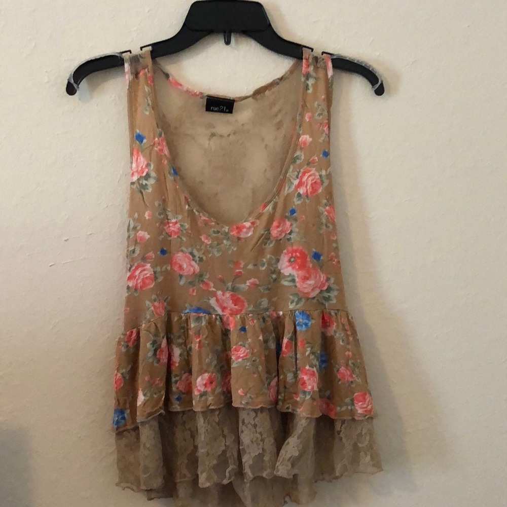 Rue21 Floral Print Sleeveless Tunic Top